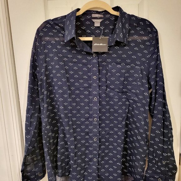 NEW WITH TAGS Elegant Pattern Blouse - EDDIE BAUER Size L - Picture 7 of 7